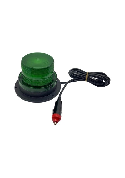 12v-24v Çakar Tepe Lamba Mıknatıslı Çakmak Fişli 18 Ledli Fonksiyonlu Yeşil 130 90 Mm