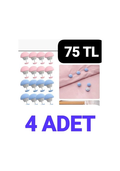 4 Adet-beyaz.mavi.pembe.griantrasit.dugme Klips Plastik 35 X 35 Çok Renkli Diğer