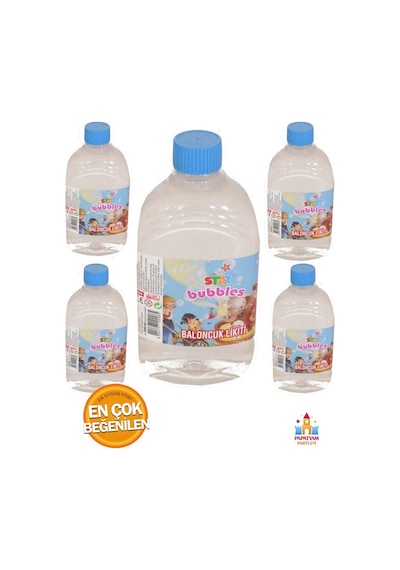 Köpük Çıkarma Suyu Baloncuk Sıvısı Köpük Tabancası Baloncuk Likiti 500 Ml - 5 Adet