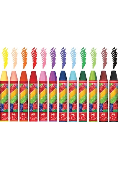Faber Castell Tam Boy Kuru Boya 12'li ve Pastel Boya 12'li