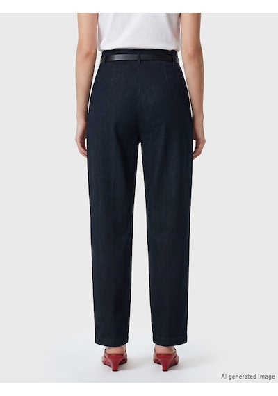 Lcwaıkıkı Classic İndigo Beli Kemerli Slim Mom Kadın Jean Pantolon