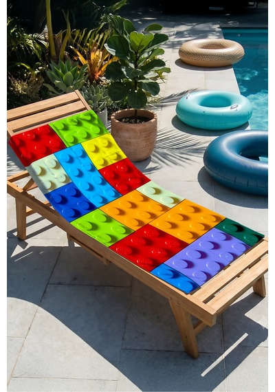 Renkli Blok Oyuncak Temalı Çocuk Plaj Havlusu-eğlenceli Modern Unisex Hızlı Kuruyan Mikrofiber Havlu Sessiz Tınısı Renkli Blok Oyuncak Temalı Çocuk Plaj Havlusu-eğlenceli Modern Unisex Hızlı Kuruyan Mikrofiber Havlu Sessiz Tınısı