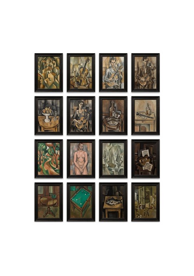 Georges Braque Eserleri 16'lı Sticker Seti Laptop Defter Ajanda Etiketi Çok Renkli