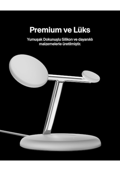Belkin 3'ü 1 Arada Manyetik Magsafe Uyumlu Qi2 15w Kablosuz Şarj