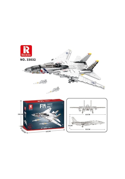 Reobrix 33032 F-14 Tomcat Jet Uçak Yaratıcı Yapı Blok Seti Building Blocks - 1600 Parça