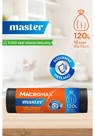Macromax Master Çöp Torbası Jumbo Boy 10 Adet 20'li Paket