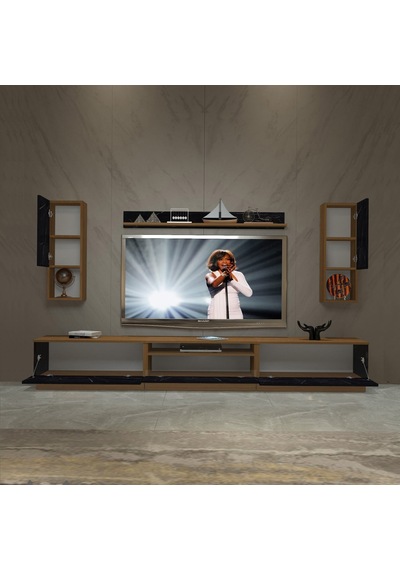Decoraktiv Trendstyle 270da Mdf Tv Ünitesi Tv Sehpası Ceviz - Siyah Mermer