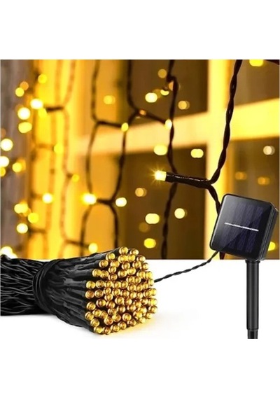 11m 100 Led Solar Gün Işığı Çok Renkli