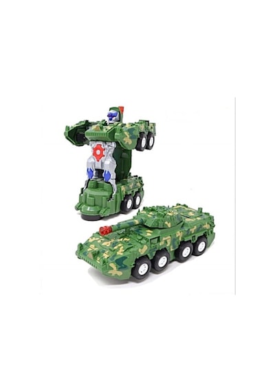 Tank Pilli Sesli Işıklı Çarp-dön Transformerss Tank Renkli