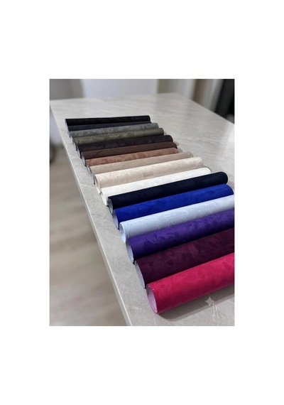 Alkantara Arkası Yapışkanlı Kumaş 145 X 100 Cm Lüks Süet Kaplama, Su İtici, Dayanıklı Alkantara Yeşil Gri
