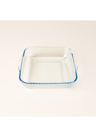 Kitchen Junto 2'li Petek Desenli Kare Fırın Kabı Seti - Şeffaf Çok Renkli