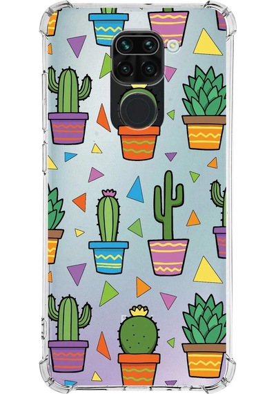 Prinrify Xiaomi Redmi Note 9 Uyumlu Water Color 4 Baskılı Şeffaf Köşe Korumalı Antişok Kılıf
