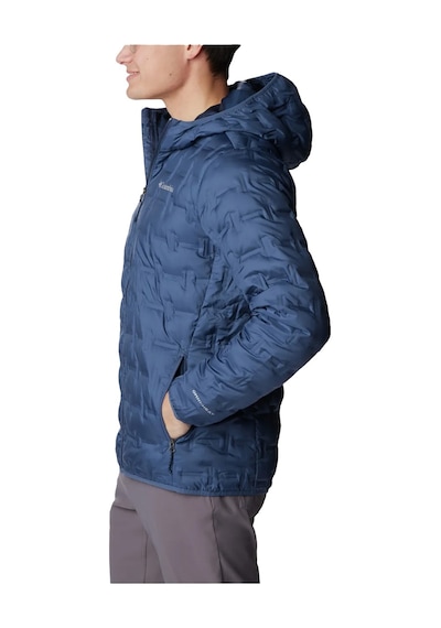 Columbia Delta Ridge Down Hooded Erkek Mont - Wo0954 Mavi