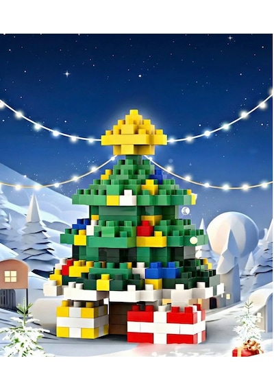 Bricks Yılbaşı Özel Seri Mini Yapı Oyuncak Yılbaşı Ağacı