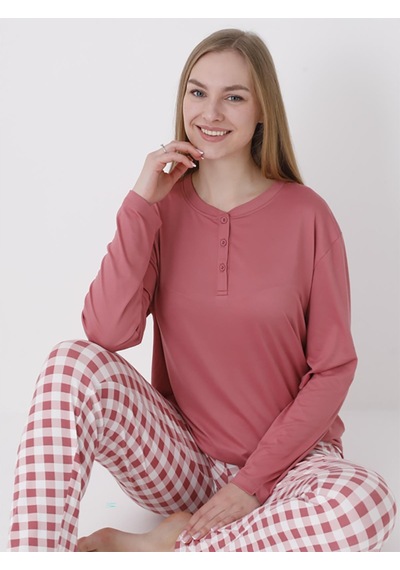 Dofi Kadın Patlı Pijama Takımı - Turuncu