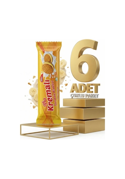 Afia Muz Kremalı Sandviç Bisküvi 6x60 Gr