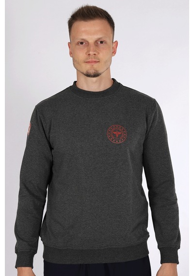 Koyu Gri 112 Acil Sağlık Bisiklet Yaka Mevsimlik Kazak Unisex