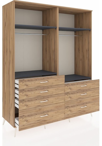 Kronos Gardrop 4 Raflı 7 Çekmeceli 2 Askılı 176x59x221 Çam-antrasit/çam Antrasit/çam Kronos Gardrop 4 Raflı 7 Çekmeceli 2 Askılı 176x59x221 Çam-antrasit/çam Antrasit/çam