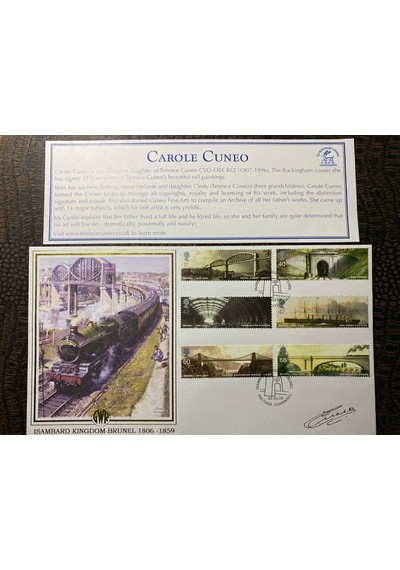İngiltere Köprü Mimarı İsambard Kingdom Brunel Tren Köprüleri Temalı 2006 Limitli, Islak İmzalı, Tam Seri Pullu Buckingham Zarf Limited No: 279/350
