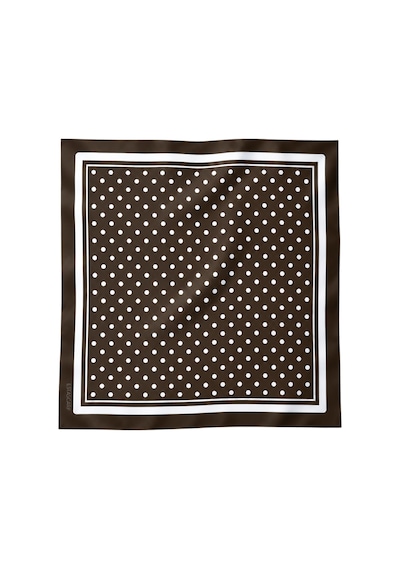 Tarzını Seç Mocha Kahverengi Puantiye Desenli Fular 70 X 70 Cm