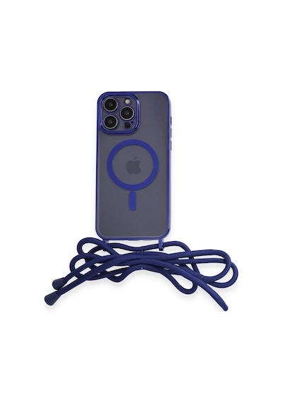 Newface Apple iPhone Uyumlu 13 Pro Max Kılıf Divo Lazer Askılı Magsafe Kapak Semeglbl - 14 - Mavi