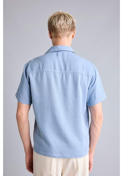 Defacto Regular Fıt Tencel Kısa Kollu Mavi Gömlek E2530ax26smbe299 Mavi-be299