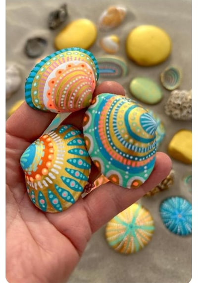 Kabuk Boyama Seti 1 Paket Deniz Kabuğu Midye Boyama Shell Painting Sanatsal Hobi Boyama Seti Akrilik Boya Fırça