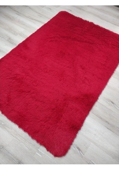 Yamalıhome Tavşan Tüyü Kırmızı Peluş Post Halı 160 x 230 Cm