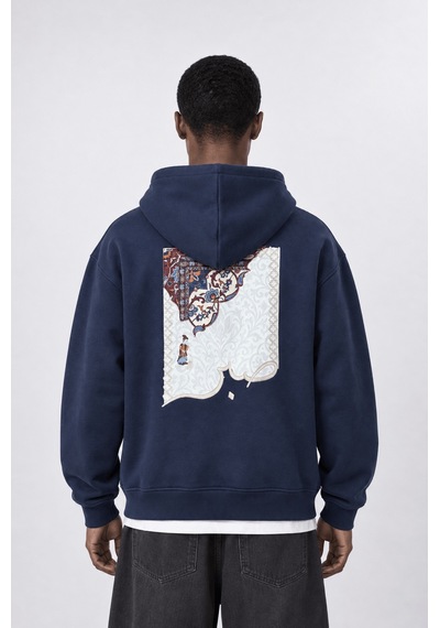 Respire Erkek Sabr Patch Detaylı Oversize Hoodie Lacivert