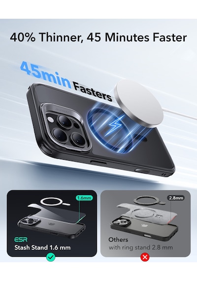 Esr Apple Uyumlu iPhone 16 Pro Max Halolock Mag Safe Classic Hybrid Stantlı Silikon Kılıf - Kamera Kontrol Buton Buzlu Siyah Esr Apple Uyumlu iPhone 16 Pro Max Halolock Mag Safe Classic Hybrid Stantlı Silikon Kılıf - Kamera Kontrol Buton Buzlu Siyah