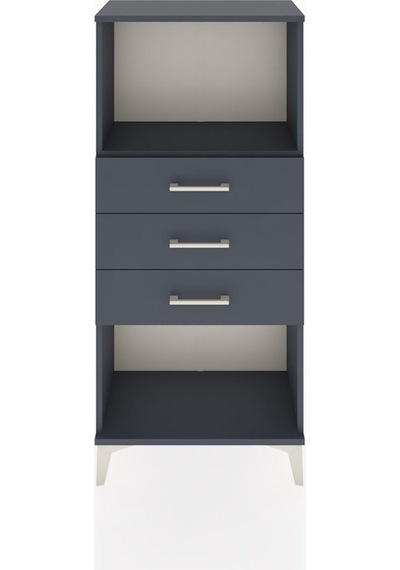 Hyperion Dolap Tek Raflı 3 Çekmeceli 60x44x134 Antrasit-antrasit Antrasit