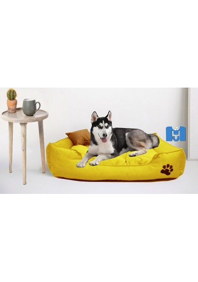Mavi Vitrin Mukavemetli Battal Boy Köpek Yatağı Kemik ve Yastıklı 110 x 90 CM