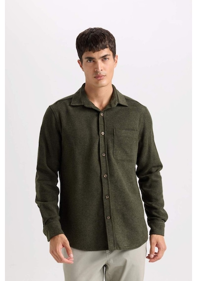 DeFacto Regular Fit Oduncu Cep Detaylı Basic Düz Uzun Kollu Gömlek A5515AX24AUKH244 Haki DeFacto Regular Fit Oduncu Cep Detaylı Basic Düz Uzun Kollu Gömlek A5515AX24AUKH244 Haki