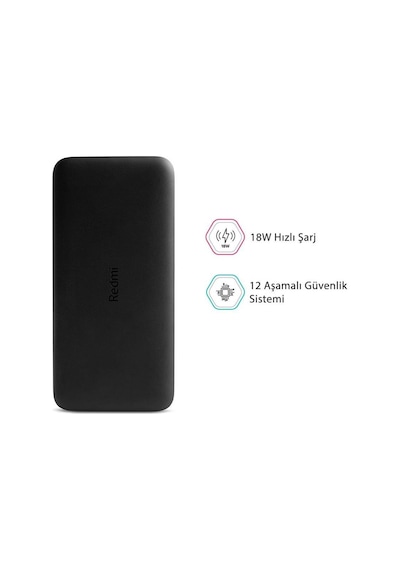 Redmi 20000 Mah Taşınabilir Hızlı Şarj Cihazı - Usb-c - 18w 2 Çıkışlı Powerbank - Siyah