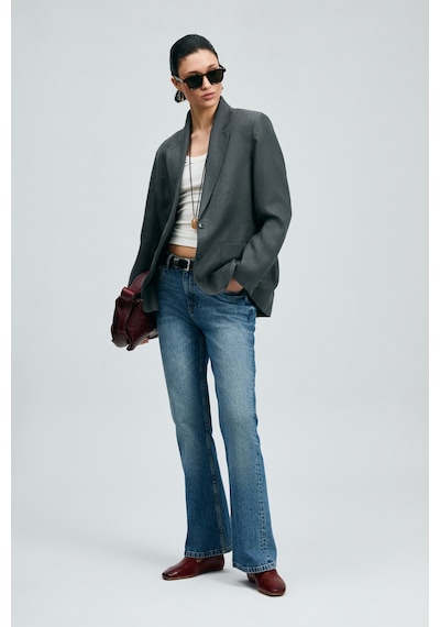 Lufian Amber Kadın Denim Bootcut Fıt- Yüksek Bel Mavi Mavi 121200008100300