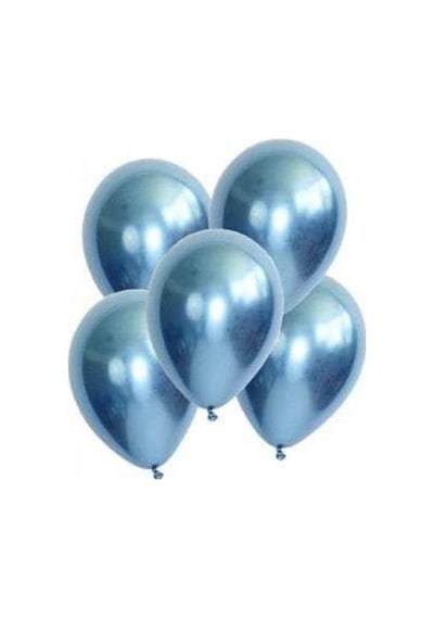 Balonevi 12 Inç Krom Balon Mavi Parti Süsleme Balonu 10 Adet