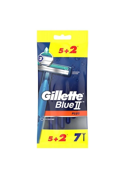 Gillette Blue2 Plus Erkek Kullan At Tıraş Bıçağı 5+2 7'li, Krom Kaplamalı