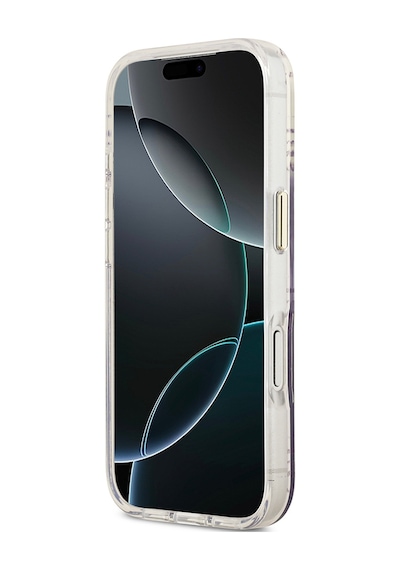 Apple Uyumlu iPhone 17 Pro Kılıf Guess Lisanslı M-safe Şarj Özellikli 4g Desenli Simli Silikon Kapak Mor Mor