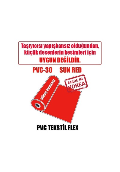 Pvc Güneş Sun Red Tekstil Transfer Folyosu - 51 Cm X 1 Metre