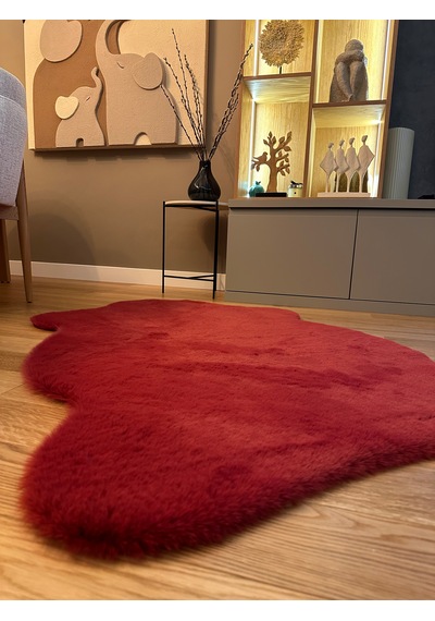 Ultra Soft Bordo Yumuşak Dokulu Peluş Halı Tek Kafa Post
