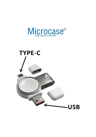 Apple Uyumlu Watch Series 8 41-45mm 2in1 Type-C&USB Manyetik Şarj AL2730