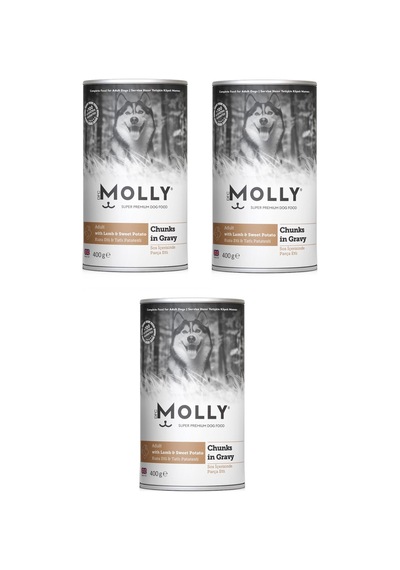 Molly Kuzu Etli Ve Patatesli Soslu Köpek Konservesi 400 G X 3 Adet