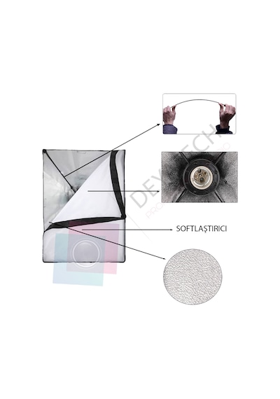 Deyatech Youtube Video Softbox Sabit Işık Seti Sürekli Işık 50X70
