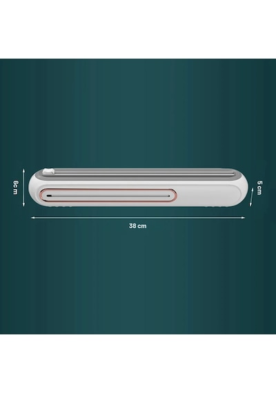 Shopytech Mıknatıslı Streç Film Folyo Yağlı Kağıt Dispenseri Çift Yönlü Bıçaklı 30 Cm Rulo Kesici Beyaz