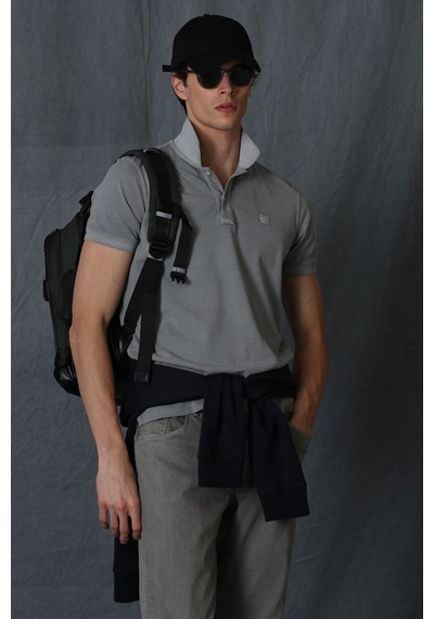 Lufian Erkek Vernon Spor Polo Yaka T-Shirt 111040121 Gri