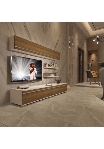 Decoraktiv Eko 5 Mdf Std Tv Ünitesi Tv Sehpası - Beyaz Pera Beyaz - Meşe