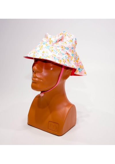 Nabaiji Bebek Uv Korumalı Şapka - Pembe / Çiçek Baskılı 1-3 Yaş 46-48cm Kafa Ölcüsü Çift Taraflı Meridyendukkan Pembe