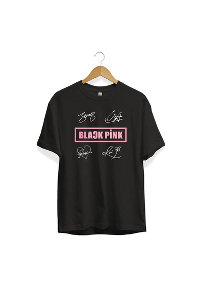 Startmore Black Pink İmza Baskılı T-shirt Siyah