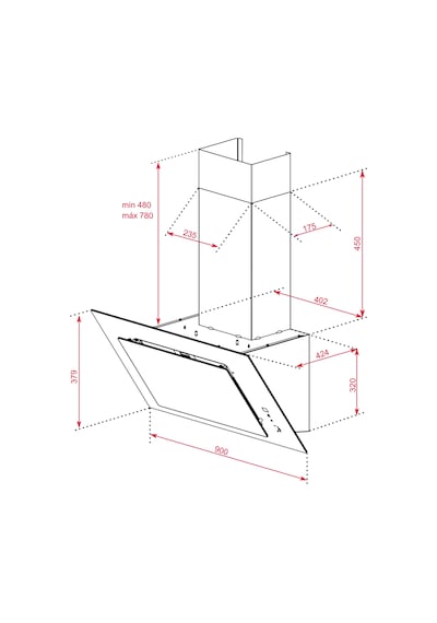 Teka DVT 98660 TBS BK Duvar Tipi Davlumbaz 112930043