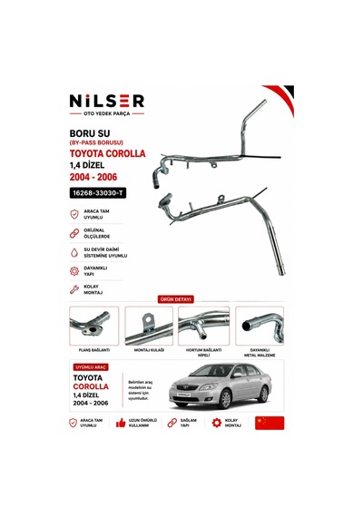 Toyota Corolla Bypass Borusu 2004-2006 1.4